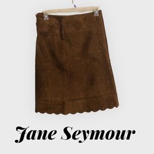Jane Seymour Signature Leather Suede Skirt 18